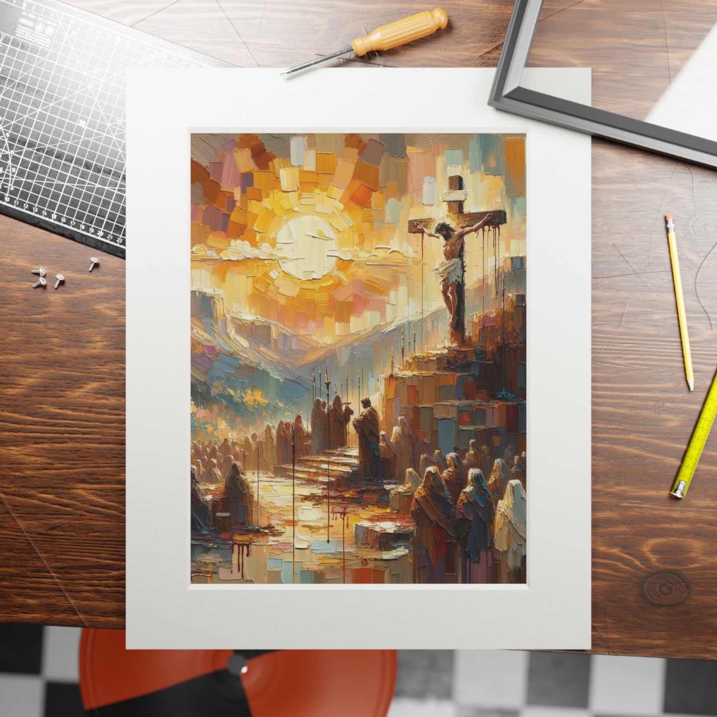 “Love Beyond Measure” – Biblical Art Print | Inspired by Romans 5:8