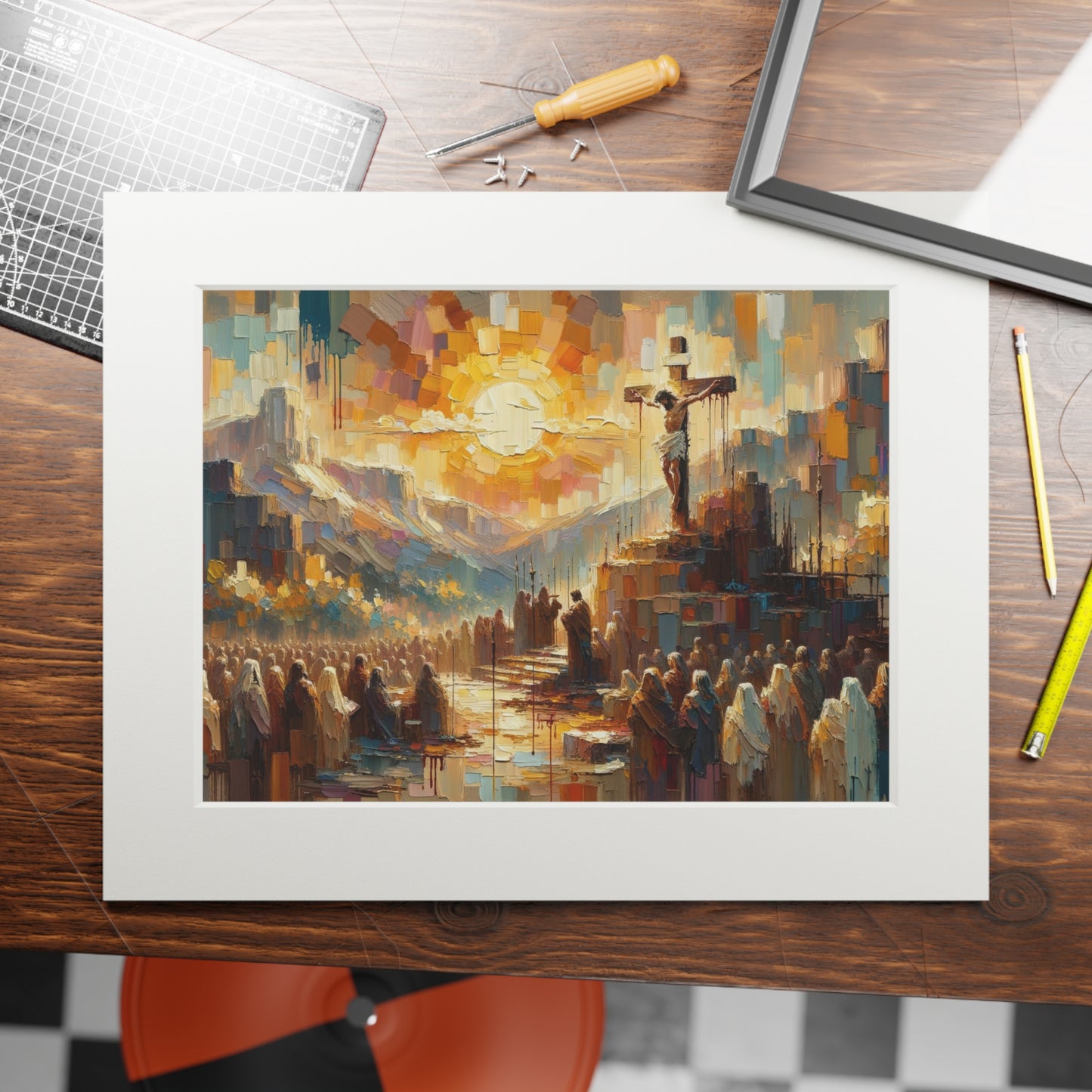 “Love Beyond Measure” – Biblical Art Print | Inspired by Romans 5:8