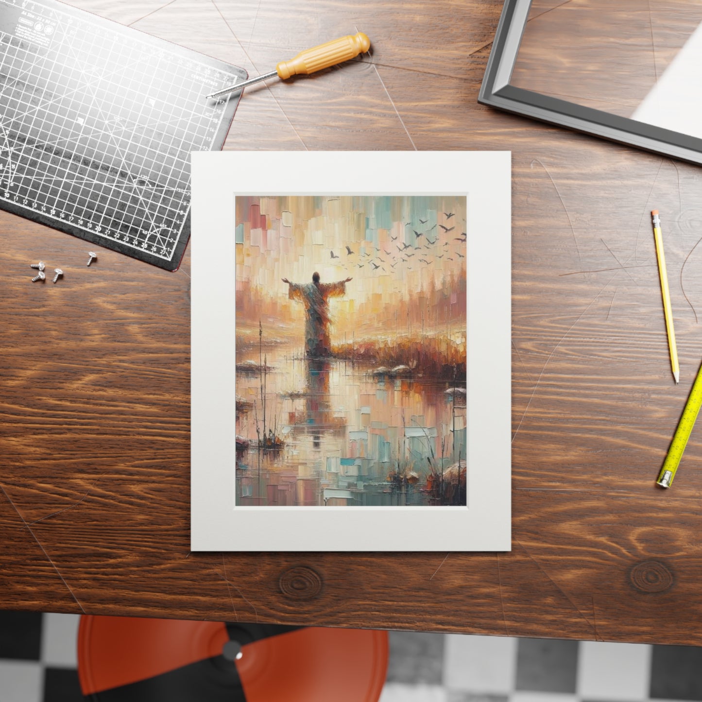 “Be Still and Know” – Christian Inspired Artwork | Modern Abstract Oil Style Print | Inspired by Psalm 46:10