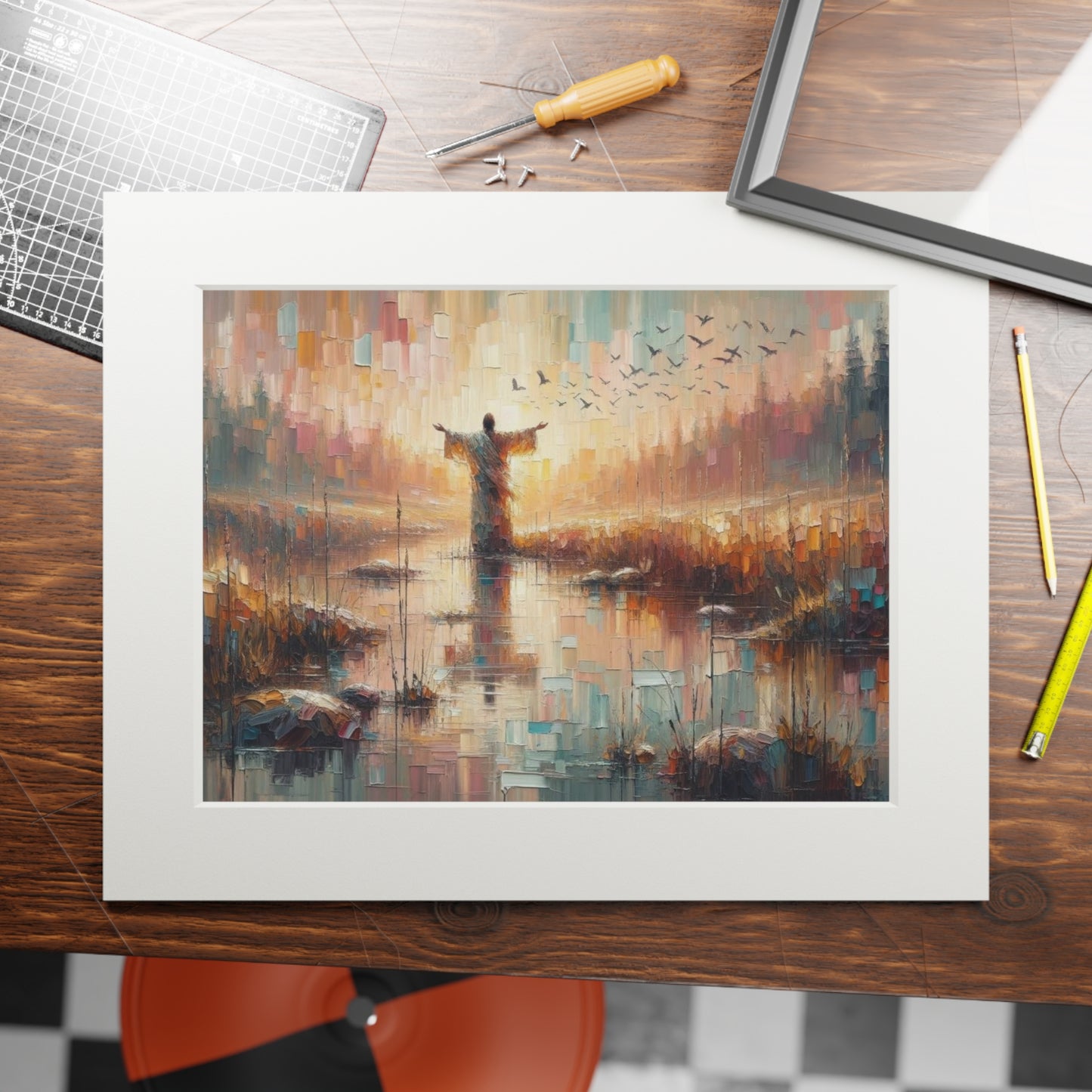 “Be Still and Know” – Christian Inspired Artwork | Modern Abstract Oil Style Print | Inspired by Psalm 46:10