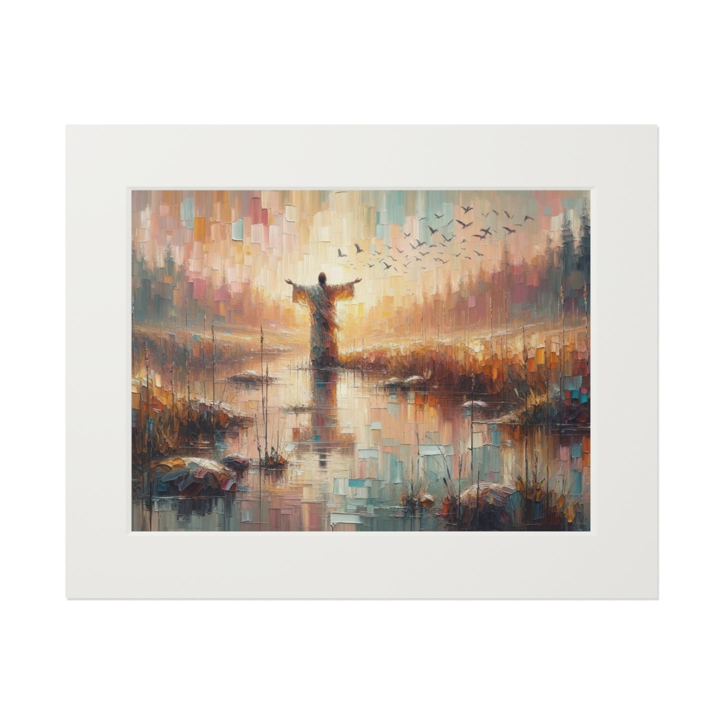 “Be Still and Know” – Christian Inspired Artwork | Modern Abstract Oil Style Print | Inspired by Psalm 46:10