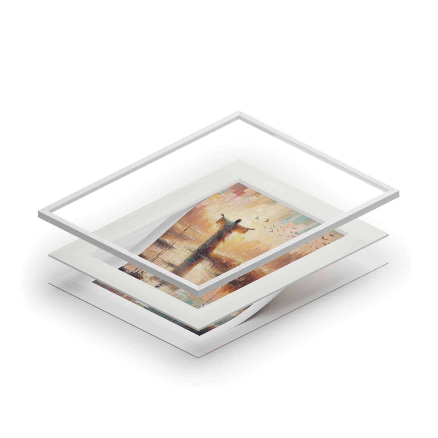 “Be Still and Know” – Christian Inspired Artwork | Modern Abstract Oil Style Print | Inspired by Psalm 46:10