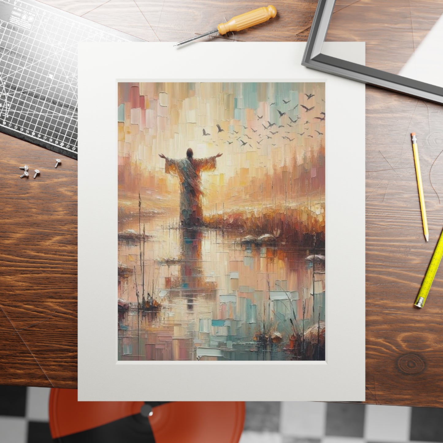 “Be Still and Know” – Christian Inspired Artwork | Modern Abstract Oil Style Print | Inspired by Psalm 46:10