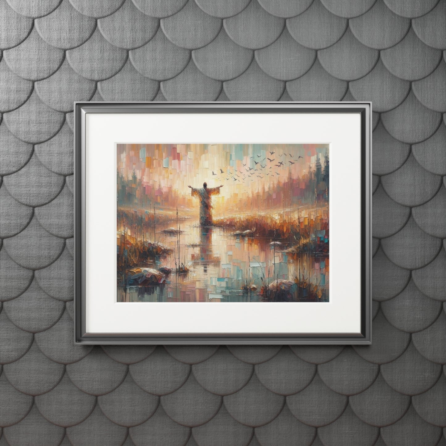 “Be Still and Know” – Christian Inspired Artwork | Modern Abstract Oil Style Print | Inspired by Psalm 46:10