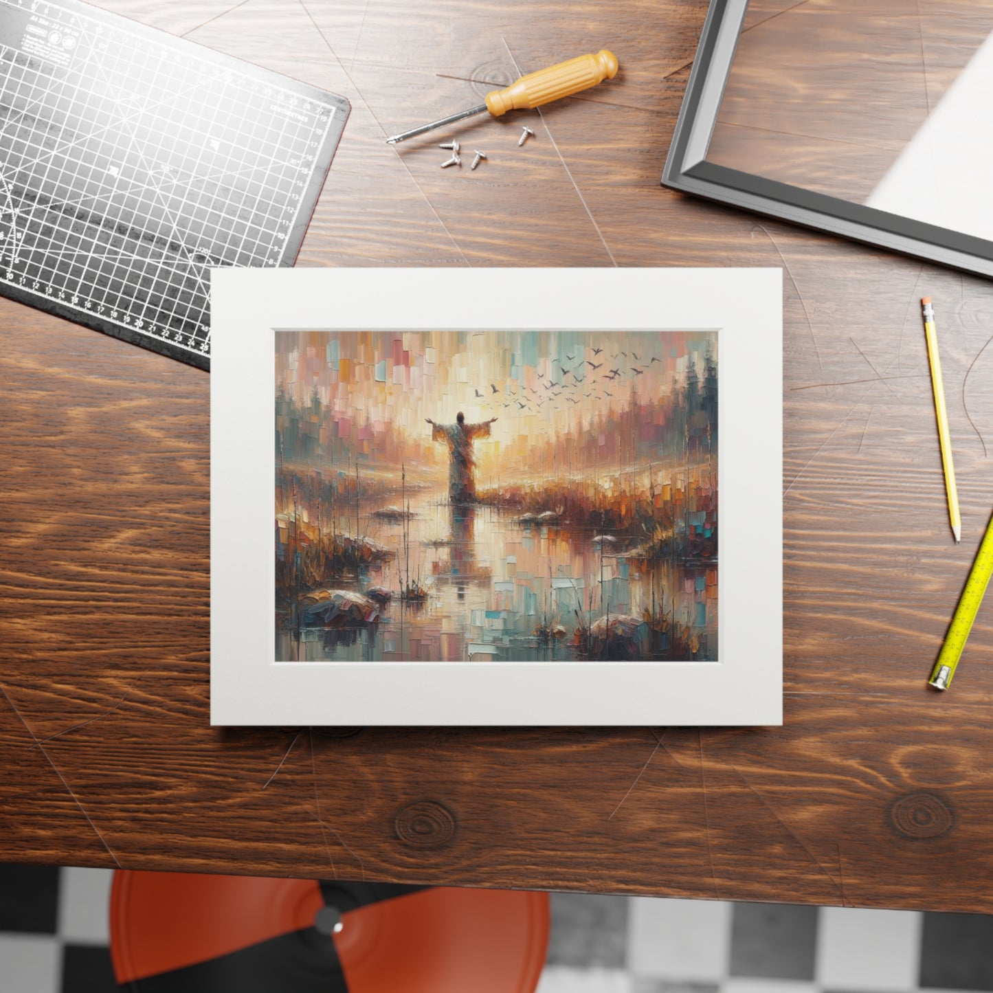 “Be Still and Know” – Christian Inspired Artwork | Modern Abstract Oil Style Print | Inspired by Psalm 46:10