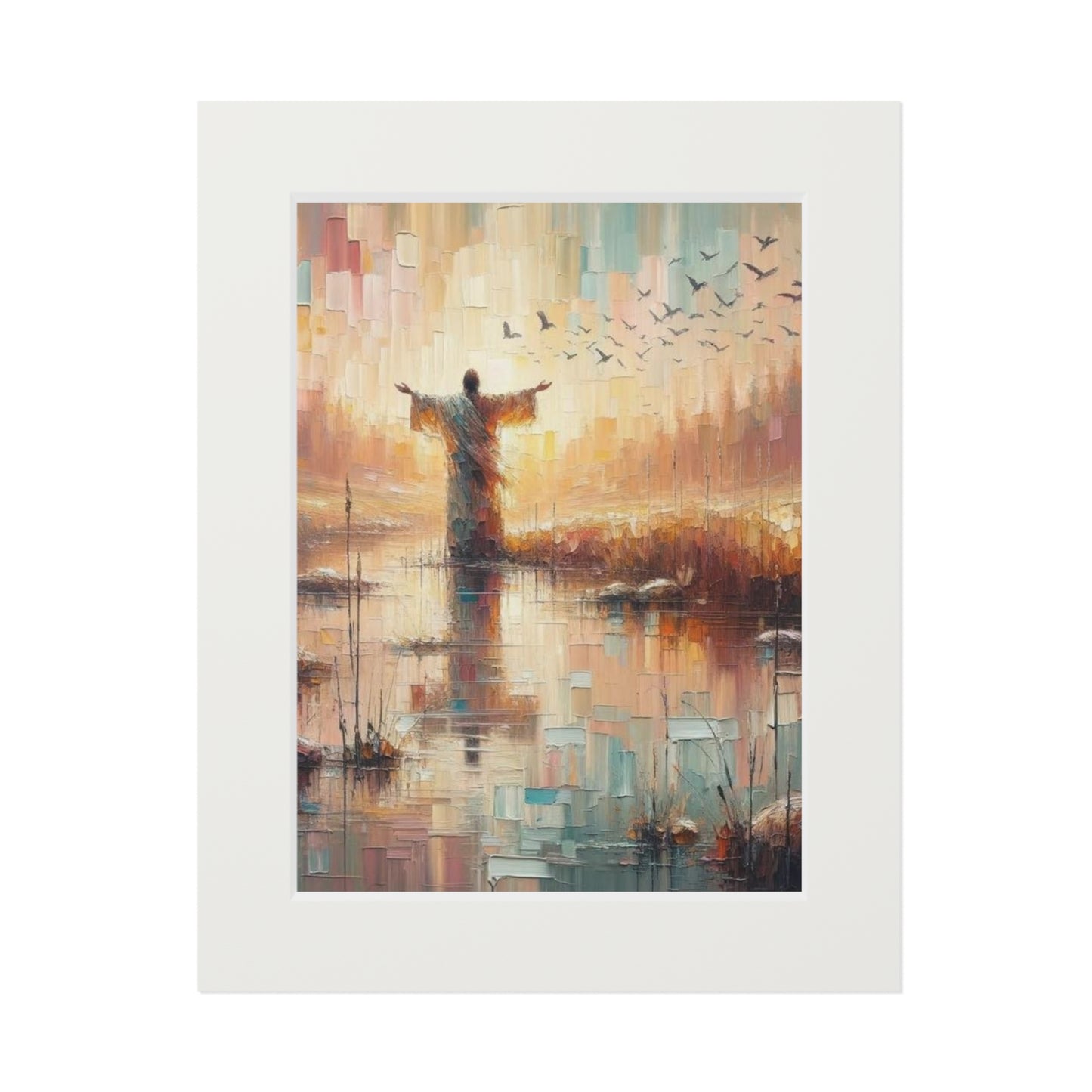 “Be Still and Know” – Christian Inspired Artwork | Modern Abstract Oil Style Print | Inspired by Psalm 46:10