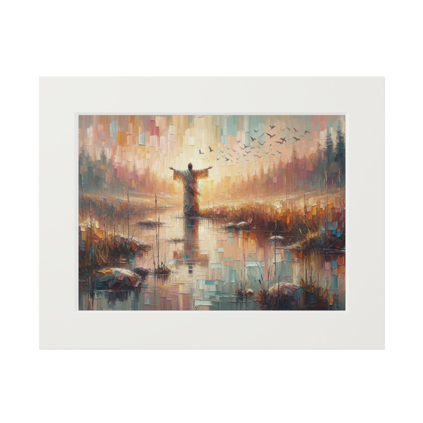“Be Still and Know” – Christian Inspired Artwork | Modern Abstract Oil Style Print | Inspired by Psalm 46:10