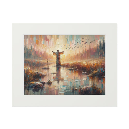 “Be Still and Know” – Christian Inspired Artwork | Modern Abstract Oil Style Print | Inspired by Psalm 46:10