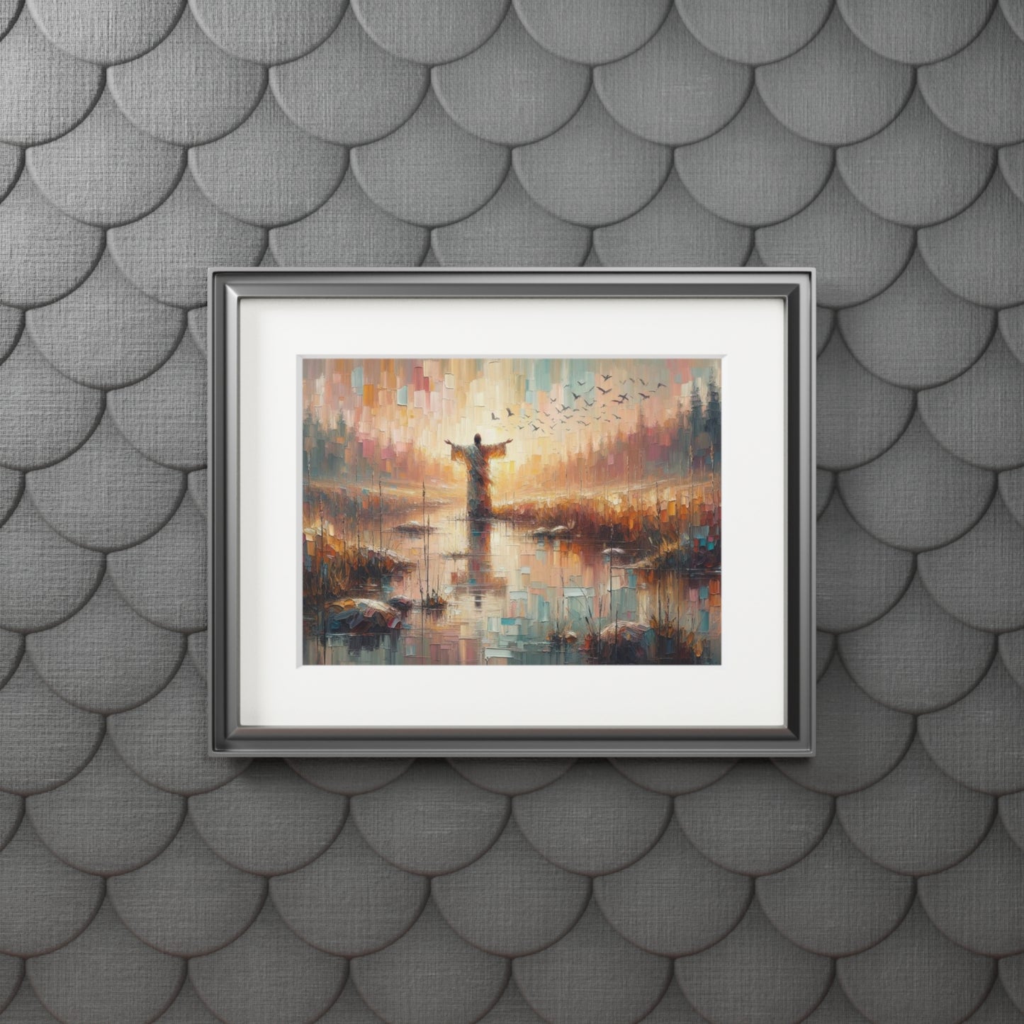 “Be Still and Know” – Christian Inspired Artwork | Modern Abstract Oil Style Print | Inspired by Psalm 46:10
