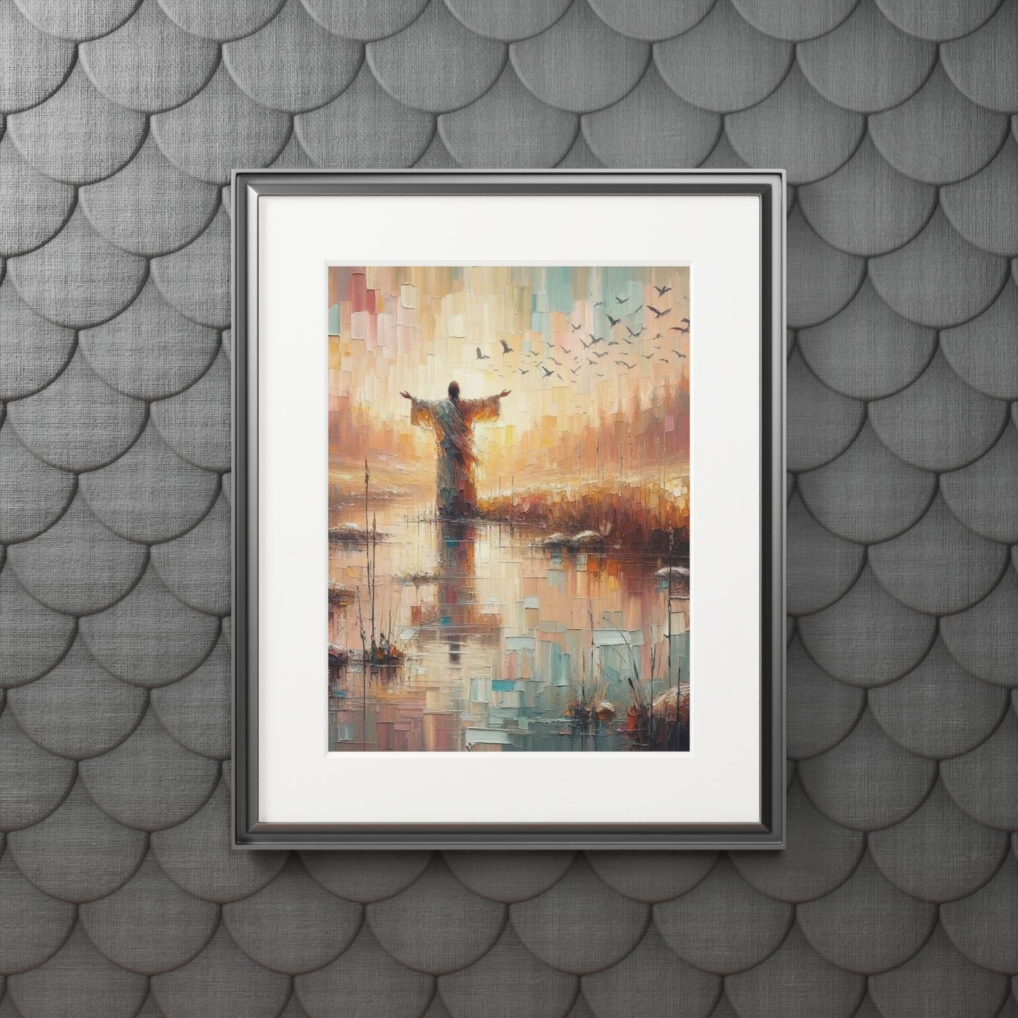 “Be Still and Know” – Christian Inspired Artwork | Modern Abstract Oil Style Print | Inspired by Psalm 46:10