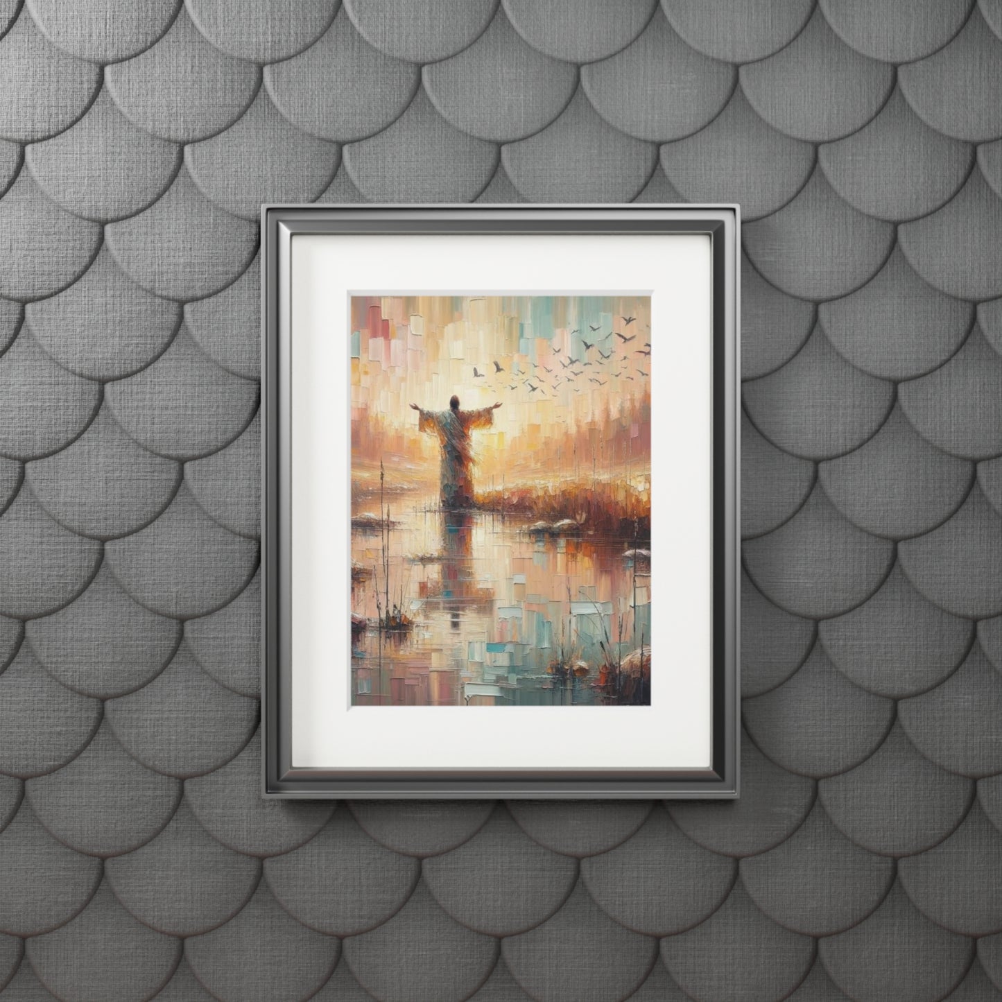 “Be Still and Know” – Christian Inspired Artwork | Modern Abstract Oil Style Print | Inspired by Psalm 46:10